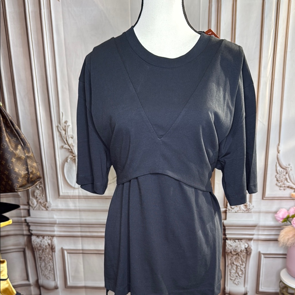 Altuzarra Black Asymmetrical Short Sleeve T-Shirt